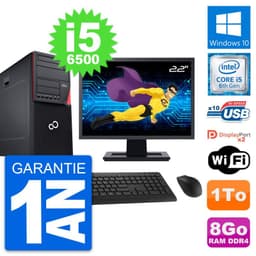 PC Tour Fujitsu P756 Ecran 22" Intel i5-6500 RAM 8Go Disque 1To Windows 10 Wifi