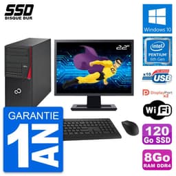 PC Tour Fujitsu P756 Ecran 22" Pentium G4400 RAM 8Go SSD 120Go Windows 10 Wifi