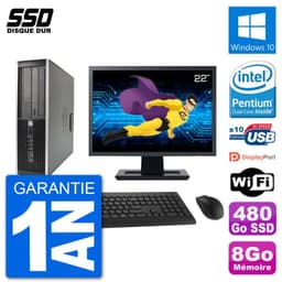 PC HP Compaq 6200 Pro SFF Ecran 22" Intel G630 RAM 8Go SSD 480Go Windows 10 Wifi