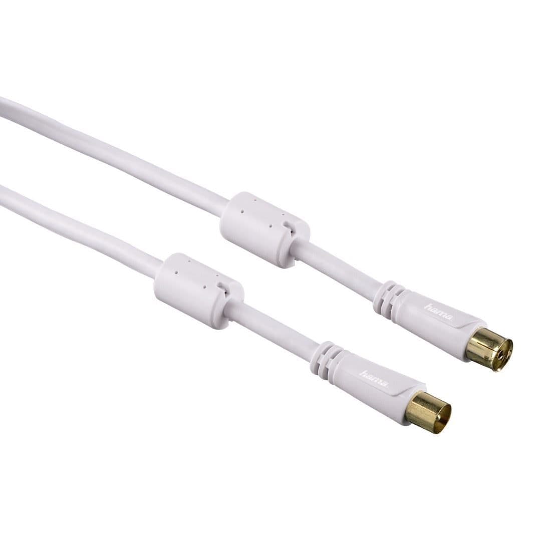 Hama Câble d'antenne, coax mâle - coax femelle. Plaqué or. 1,5 m 100 dB