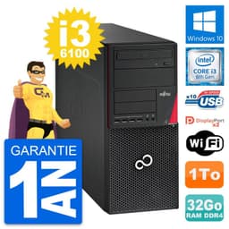 PC Tour Fujitsu Esprimo P756 MT Core i3-6100 RAM 32Go Disque 1To Windows 10 Wifi