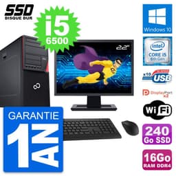 PC Tour Fujitsu P756 Ecran 22" Intel i5-6500 RAM 16Go SSD 240Go Windows 10 Wifi