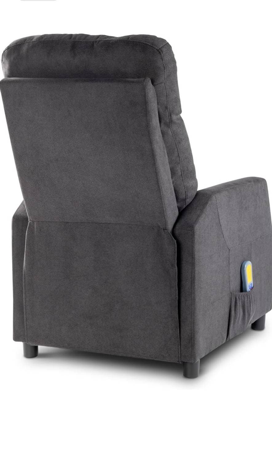 LEADZM Fauteuil Inclinable avec Massage Électrique, Chauffage et Dossier Basculant à Commande Manuelle, Fauteuil TV pour Chambre à Coucher, Salon et Home Cinéma (Tissu, Gris Foncé)