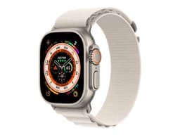 Apple Watch Ultra - Boîtier 49 mm Titane avec Bracelet Nylon Crème de taille M