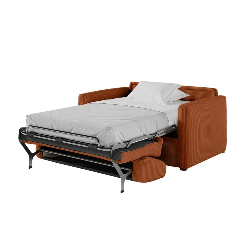 Fauteuil convertible couchage 100x190cm velours terracottamatelas 13cm