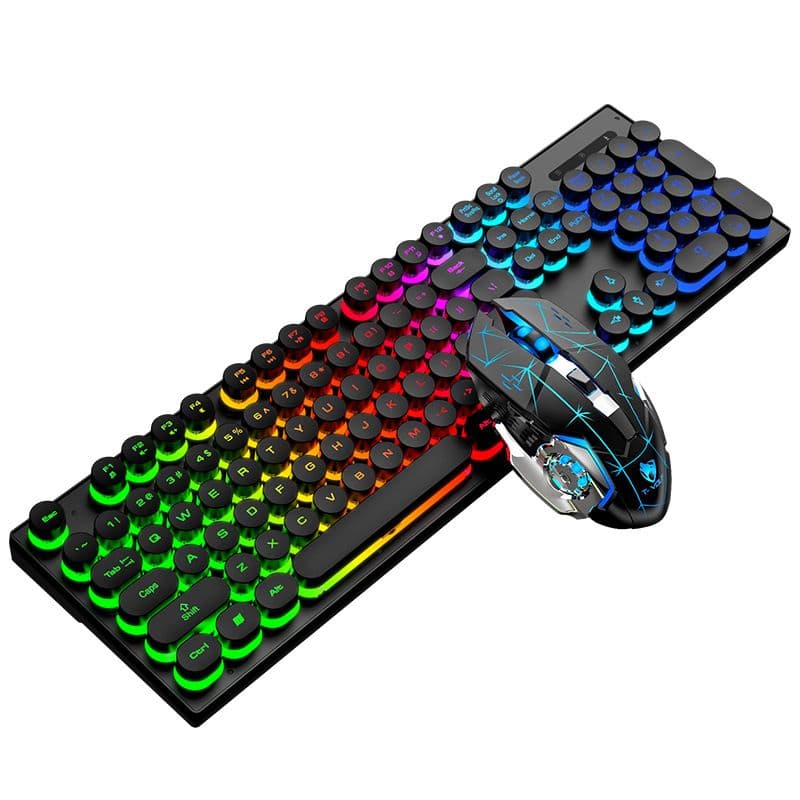 Clavier souris jeu set mécanique sensation lumineuse filaire