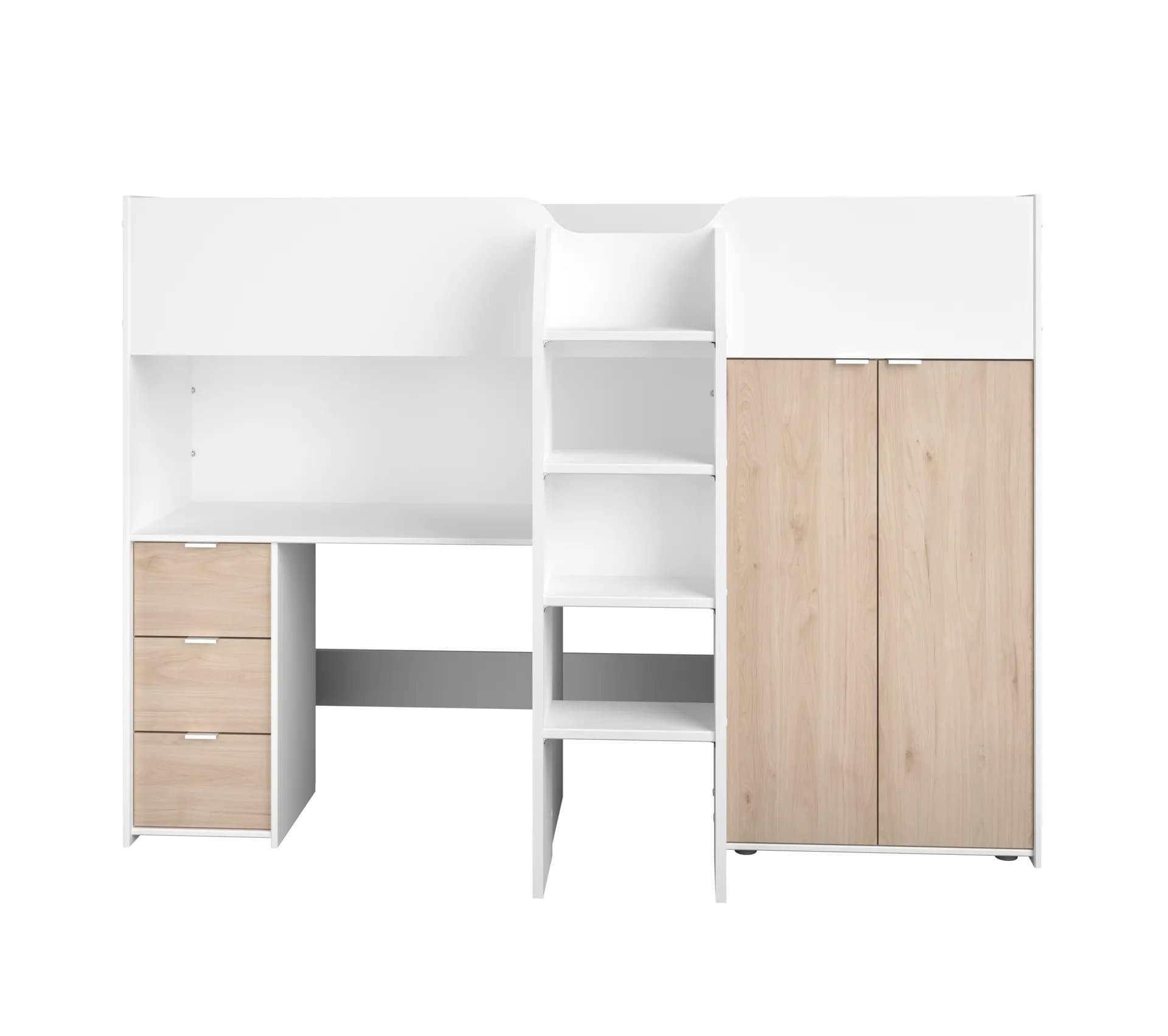 Lit compact avec bureau et armoire