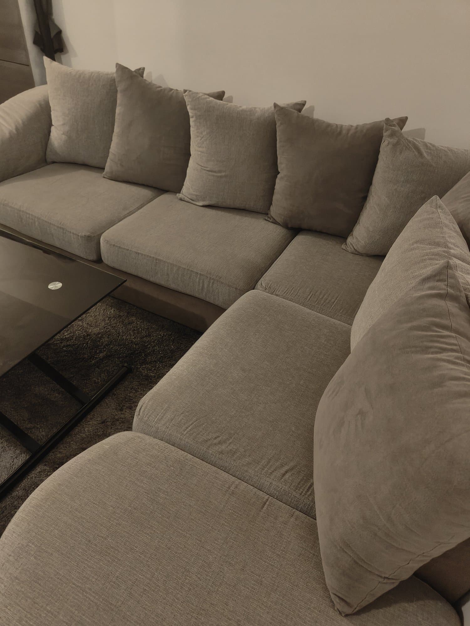 Canapé engle en tissu