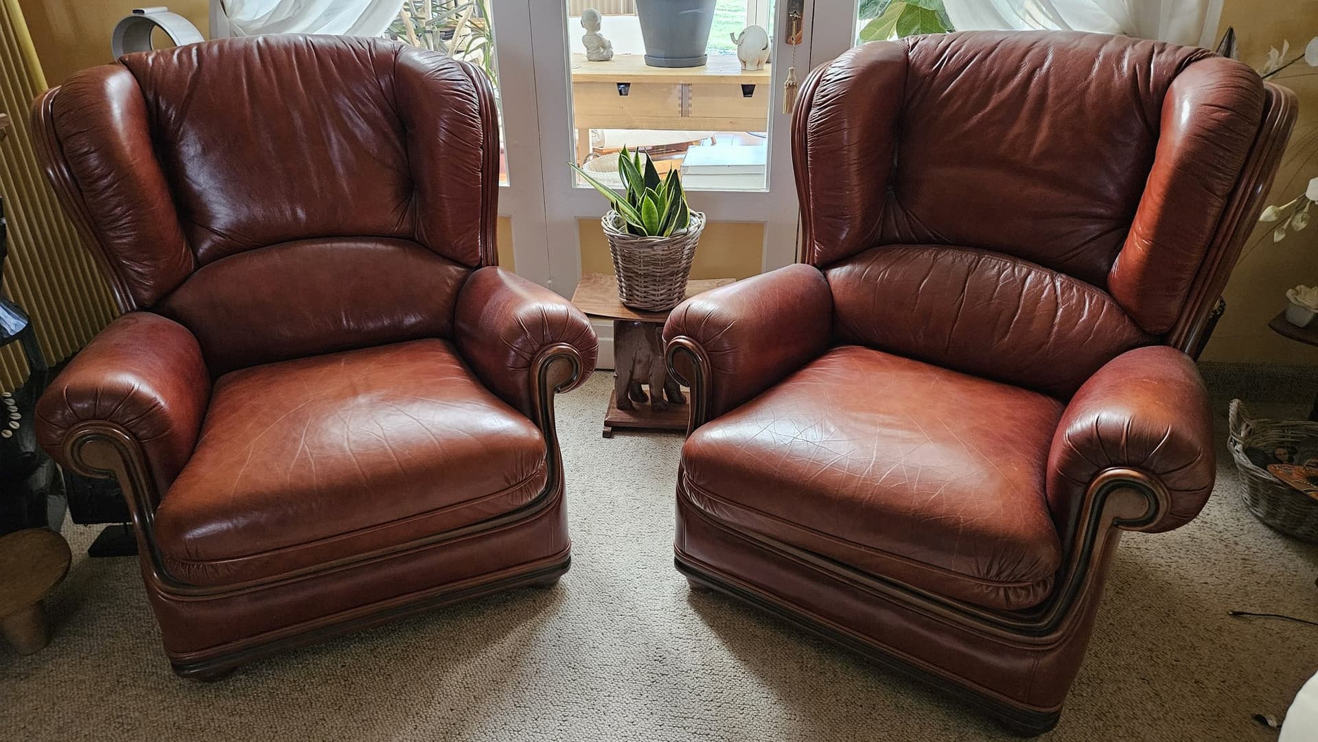 Lot de 2 fauteuils en cuir ¿ Style club ¿ Très confortables