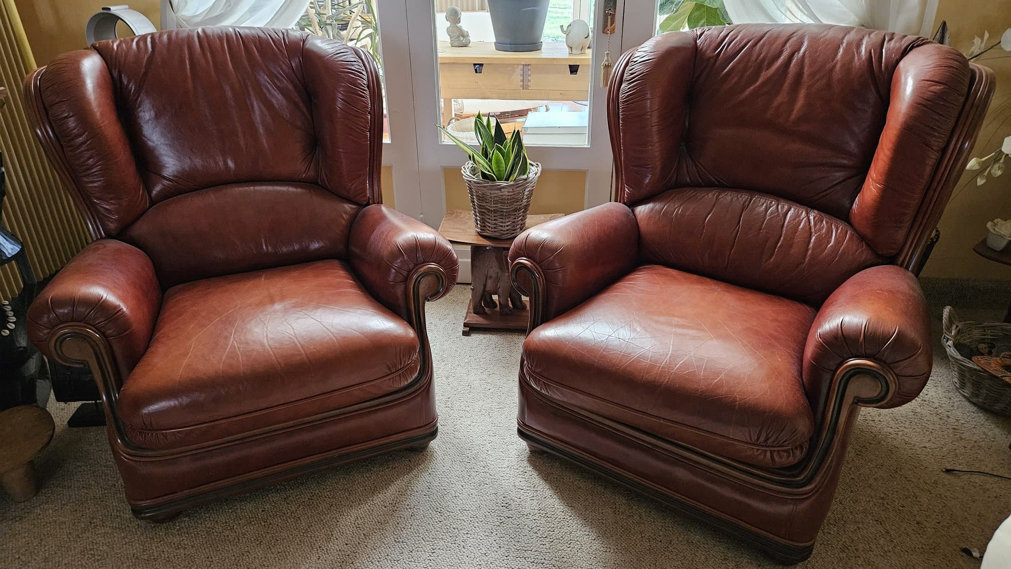 Lot de 2 fauteuils en cuir ¿ Style club ¿ Très confortables