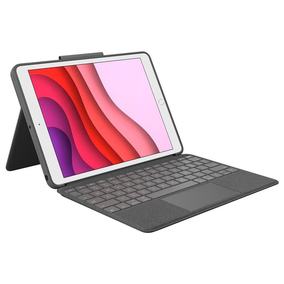 Logitech Combo Touch - Clavier et étui - avec trackpad - rétroéclairé - Apple Smart connector - QWERTZ - Suisse - graphite - pour Apple 10.2-inch iPad (7ème génération, 8ème génération, 9ème génération)