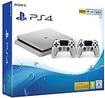 Sony PlayStation 4 slim 500 GB [inkl. 2 Wireless Controller] silber