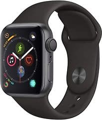 Apple Watch Series 4 40 mm Aluminiumgehäuse space grau am Sportarmband schwarz [Wi-Fi]