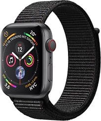 Apple Watch Series 4 44 mm Aluminiumgehäuse space grau am Sport Loop schwarz [Wi-Fi + Cellular]