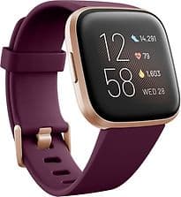 Fitbit Versa 2 40 mm aluminium kupferrosé am Silikonarmband bordeaux [Wi-Fi]