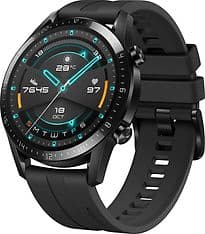 Huawei Watch GT 2 46 mm schwarz am Silikonarmband schwarz