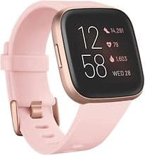 Fitbit Versa 2 40 mm aluminium kupferrosé am Silikonarmband crème [Wi-Fi]