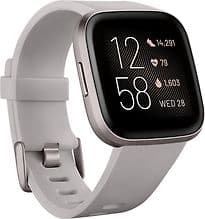 Fitbit Versa 2 40 mm aluminium nebelgrau am Silikonarmband steingrau [Wi-Fi]