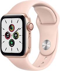 Apple Watch SE 40 mm Aluminiumgehäuse gold am Sportarmband sandrosa [Wi-Fi + Cellular]