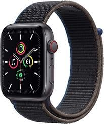 Apple Watch SE 44 mm Aluminiumgehäuse space grau am Sport Loop kohlegrau [Wi-Fi + Cellular]