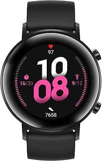 Huawei Watch GT 2 42 mm schwarz am Silikonarmband schwarz