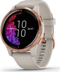 Garmin Venu 43 mm roségold am Silikonarmband sandfarben[Wi-Fi]