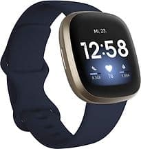 Fitbit Versa 3 40 mm softgold am Silikonarmband nachtblau [Wi-Fi]