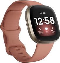 Fitbit Versa 3 40 mm softgold am Silikonarmband altrosa [Wi-Fi]