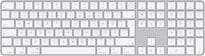 Apple Magic Keyboard mit Touch ID und Ziffernblock [deutsches Tastaturlayout, QWERTZ, Lightning] silber mit weißen Tasten