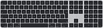 Apple Magic Keyboard mit Touch ID und Ziffernblock [deutsches Tastaturlayout, QWERTZ, Lightning] silber mit schwarzen Tasten