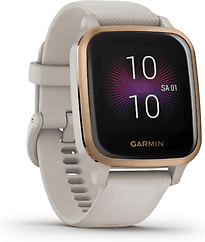Garmin Venu Sq Music 40 mm roségold am Silikonarmband beige [Wi-Fi]