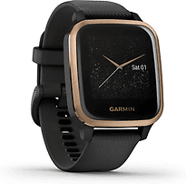 Garmin Venu Sq Music 40 mm roségold am Silikonarmband schwarz [Wi-Fi]