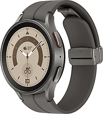Samsung Galaxy Watch5 Pro 45 mm Titangehäuse grey titanium am Sportarmband M/L grey [Wi-Fi]