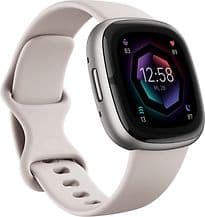 Fitbit Sense 2 40 mm platin am Silikonarmband mondweiß [Wi-Fi]