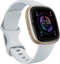 Fitbit Sense 2 40 mm softgold am Silikonarmband nebelblau [Wi-Fi]