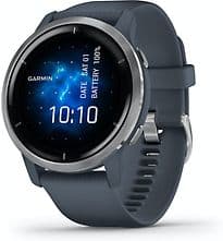 Garmin Venu 2 45 mm silber am Silikonarmband blau [Wi-Fi]