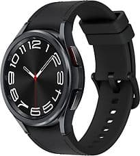 Samsung Galaxy Watch6 Classic 43 mm Edelstahlgehäuse black am Lederarmband S/M graphite [Wi-Fi + 4G]