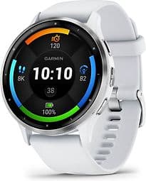 Garmin Venu 3 45 mm silber am Silikonarmband steinweiß [Wi-Fi]