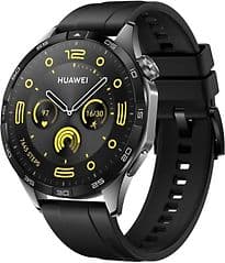 Huawei Watch GT 4 46 mm schwarz am Fluorelastomerarmband schwarz