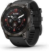 Garmin epix Pro (Gen 2) 51 mm schwarz/carbongrau Titan DLC am Silikonarmband schwarz [Wi-Fi, Sapphire Edition]