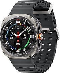 Samsung Galaxy Watch Ultra 47 mm Titangehäuse titanium silver am Marine Band dark gray [Wi-Fi + 4G]