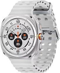 Samsung Galaxy Watch Ultra 47 mm Titangehäuse titanium white am Marine Band white [Wi-Fi + 4G]