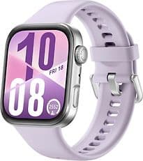 Huawei Watch Fit 4 38 mm silber am Fluorelastomerarmband violett