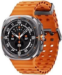 Samsung Galaxy Watch Ultra (2025) 47 mm Titangehäuse titanium gray am Marine Band orange [Wi-Fi + 4G]