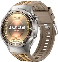 Huawei Watch GT 6 Pro 46 mm Titangehäuse silber am Nylonarmband braun