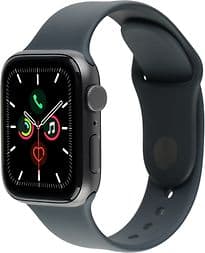 Apple Watch SE 44 mm boîter aluminium gris sidéral et bracelet sport noir [Wi-Fi]