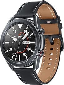 Samsung Galaxy Watch 3 45 mm boîtier en acier inoxydable mystic black et bracelet cuir noir [Wi-Fi]