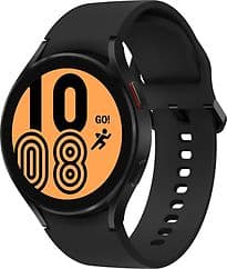 Samsung Galaxy Watch4 44 mm Boîtier aluminium noir Bracelet silicone noir [Wi-Fi + 4G]