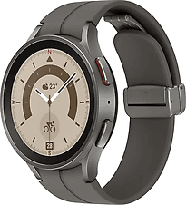 Samsung Galaxy Watch5 Pro 45 mm Boîtier en titane grey titanium avec D-Buckle bracelet Sport M/L couleur gris [Wi-Fi]