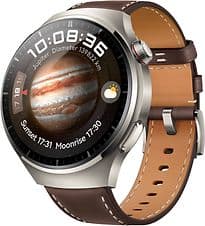 Huawei Watch 4 Pro Classic 48 mm titane avec bracelet cuir marron [Wi-Fi + 4G]